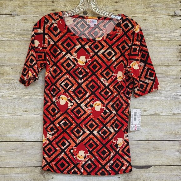 NWT LuLaRoe Gigi Top Smail - Christmas - Santa Print - Legging Material - Picture 1 of 6